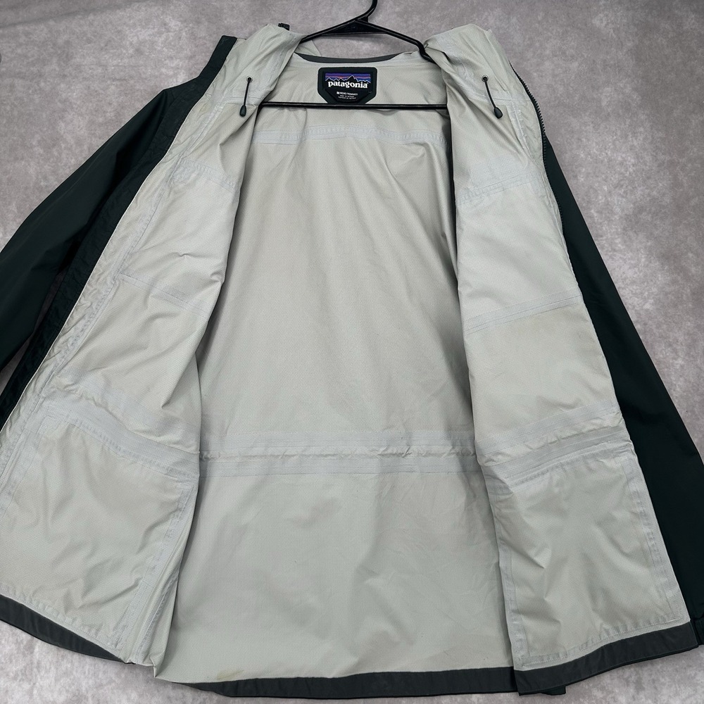 Patagonia H2No Rain Jacket Mens M Green Hooded Waterproof Shell Full Zip Coat - Picture 9 of 15